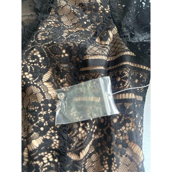 RYSE The Label Samson Nude Black Lace Dress Mesh Long Sleeve Bodycon Formal - Picture 10 of 11